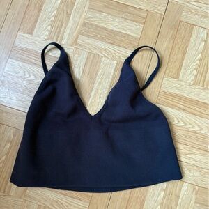 By Together Charcoal Ribbed Halter Top